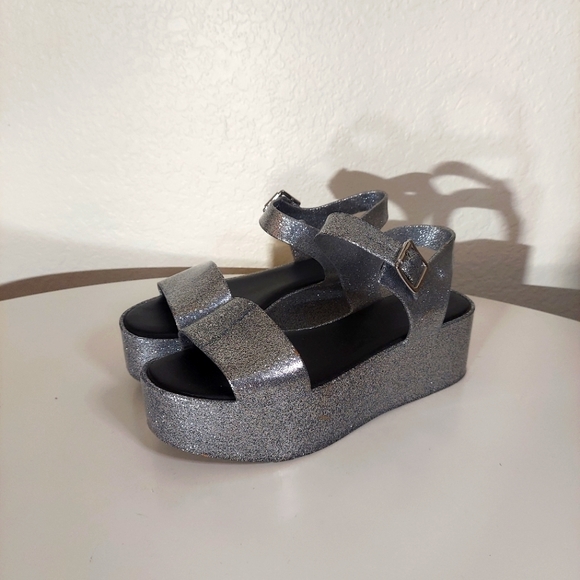 Melissa Shoes Melissa Mar Sliver Glitter Jelly Platform Sandals
